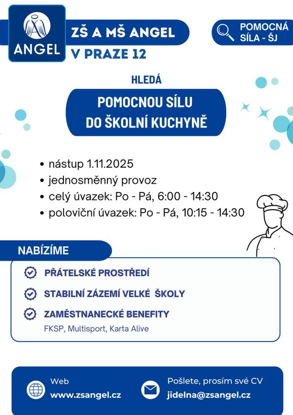 POMOCNÁ SÍLA DO ŠKOLNÍ KUCHYNĚ